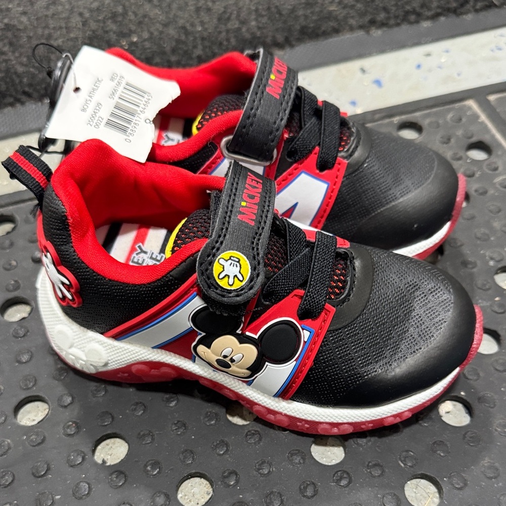 Mickey Mouse Black & Red Athletic Shoes